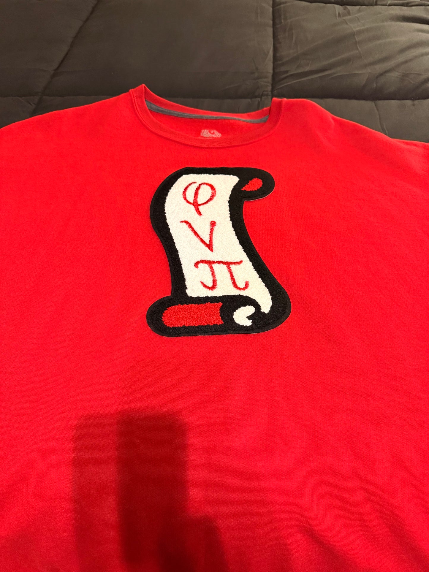 Phi Nu Pi Scroll chenille patch