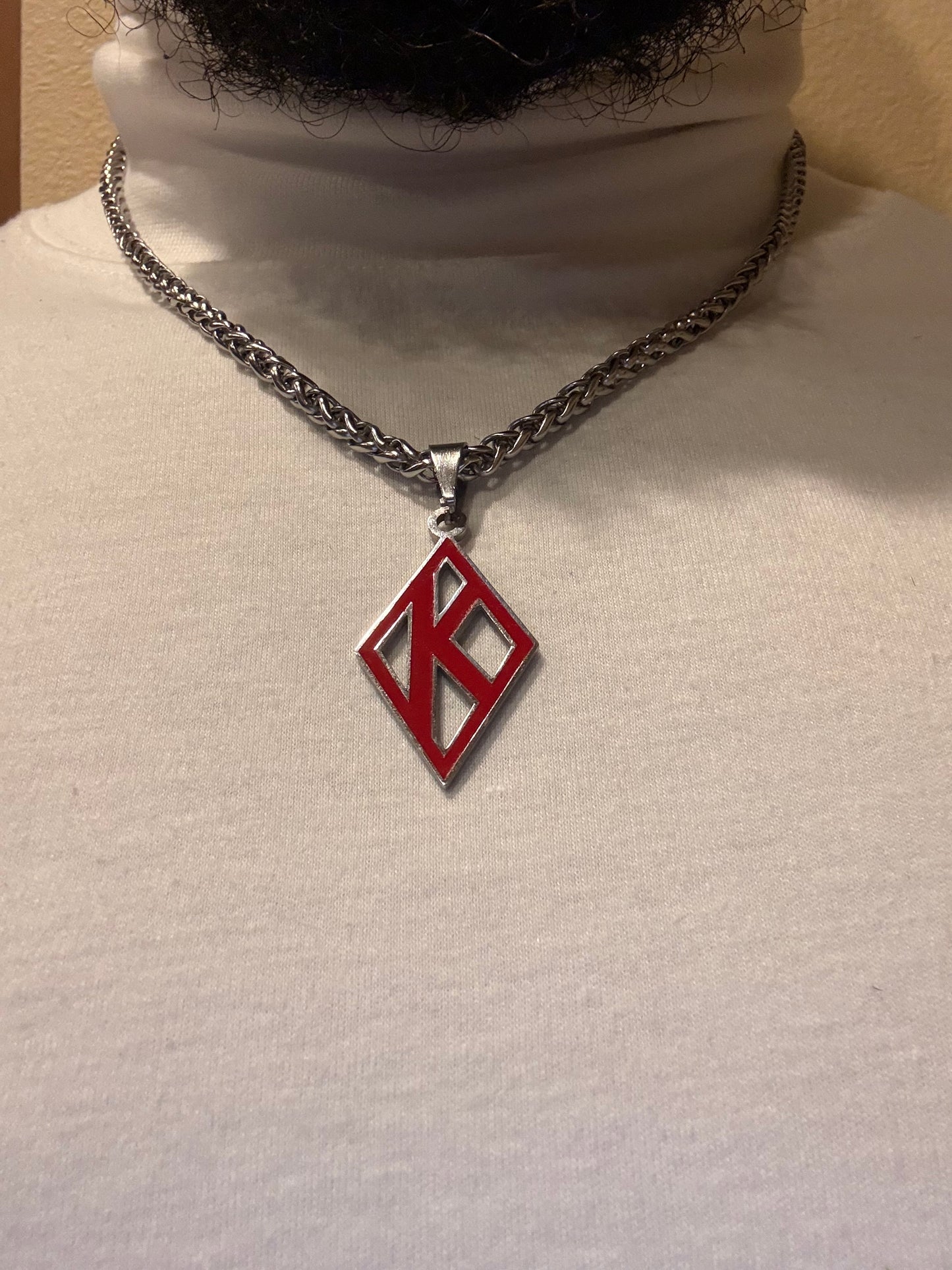 Red Floating K on wheat chain