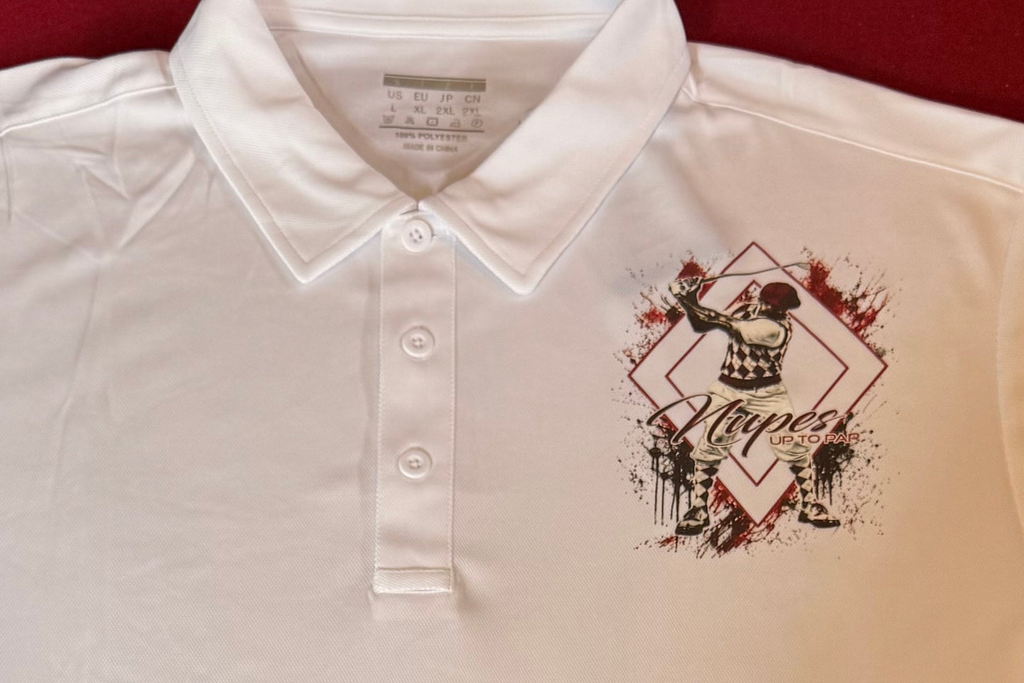 White Nupe polo golf shirt