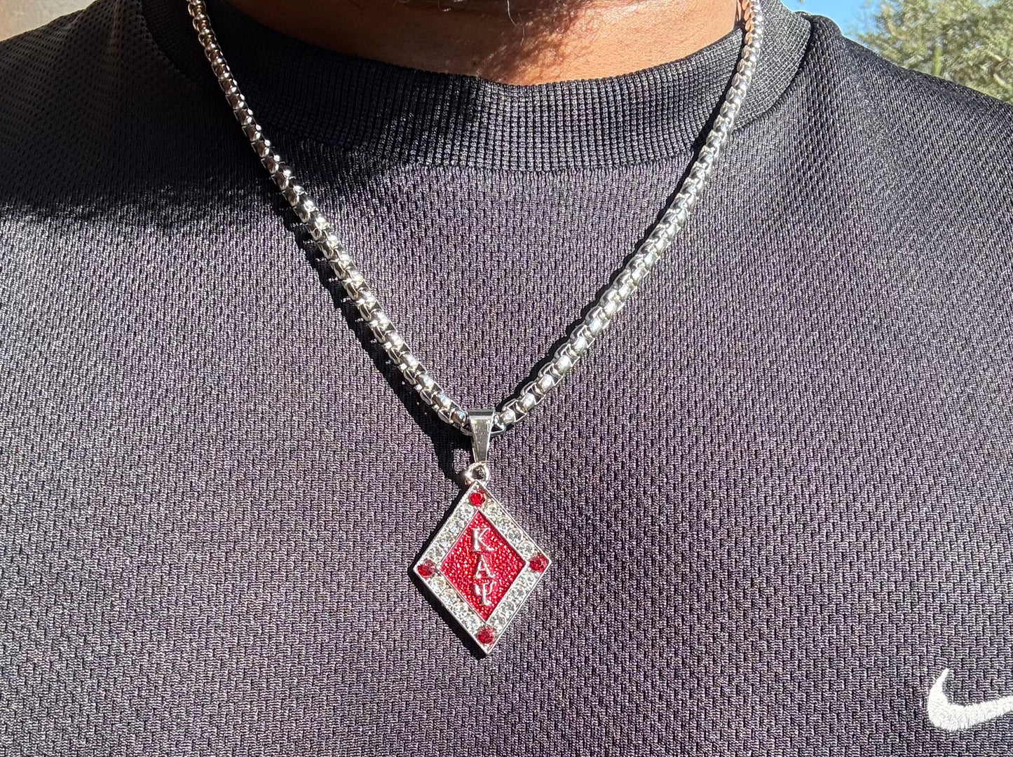 ΚΑΨ silver / Krimson pendant and chain