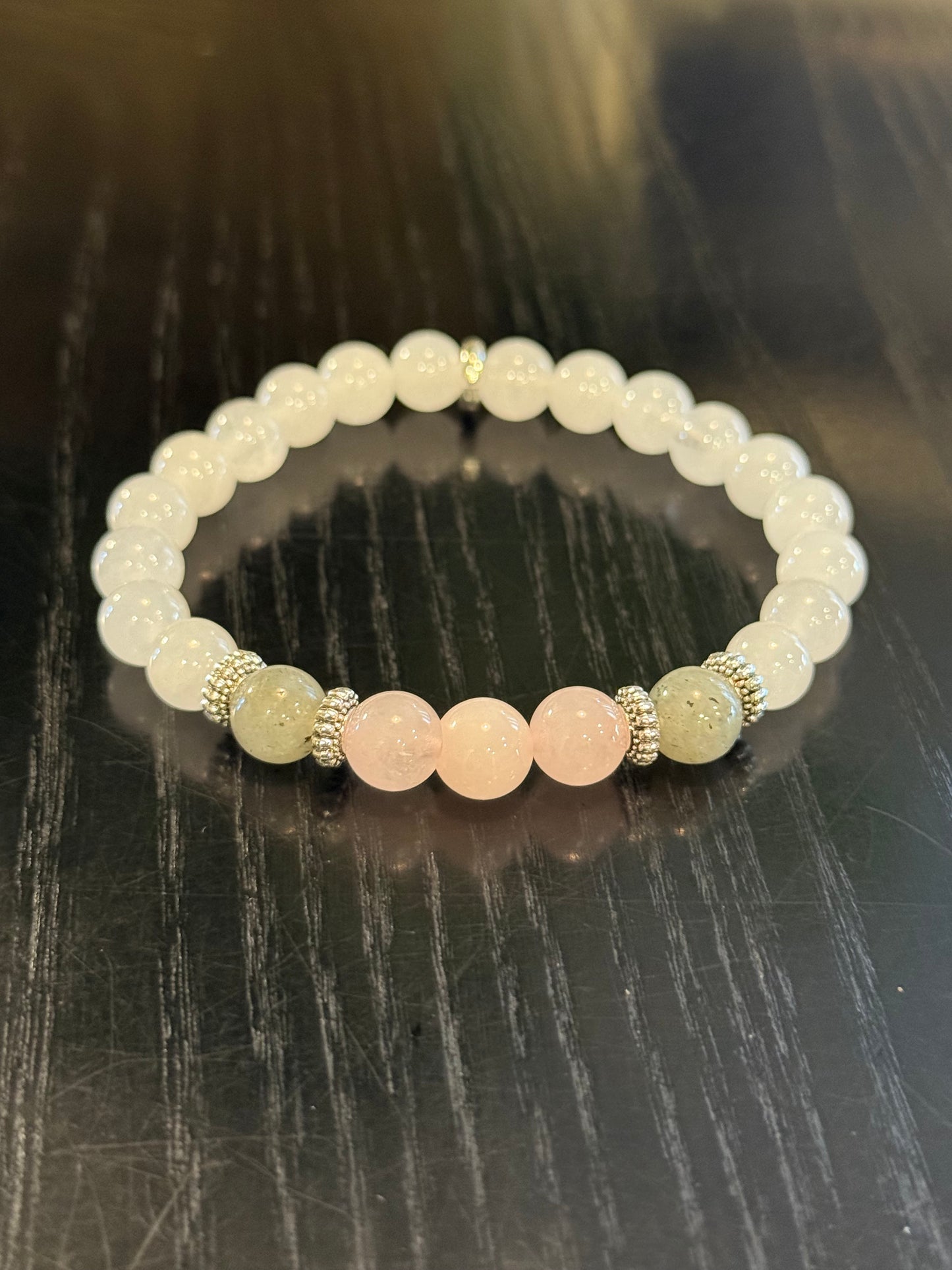 Moon stone, Labradorite, and Rose quartz protection bracelet
