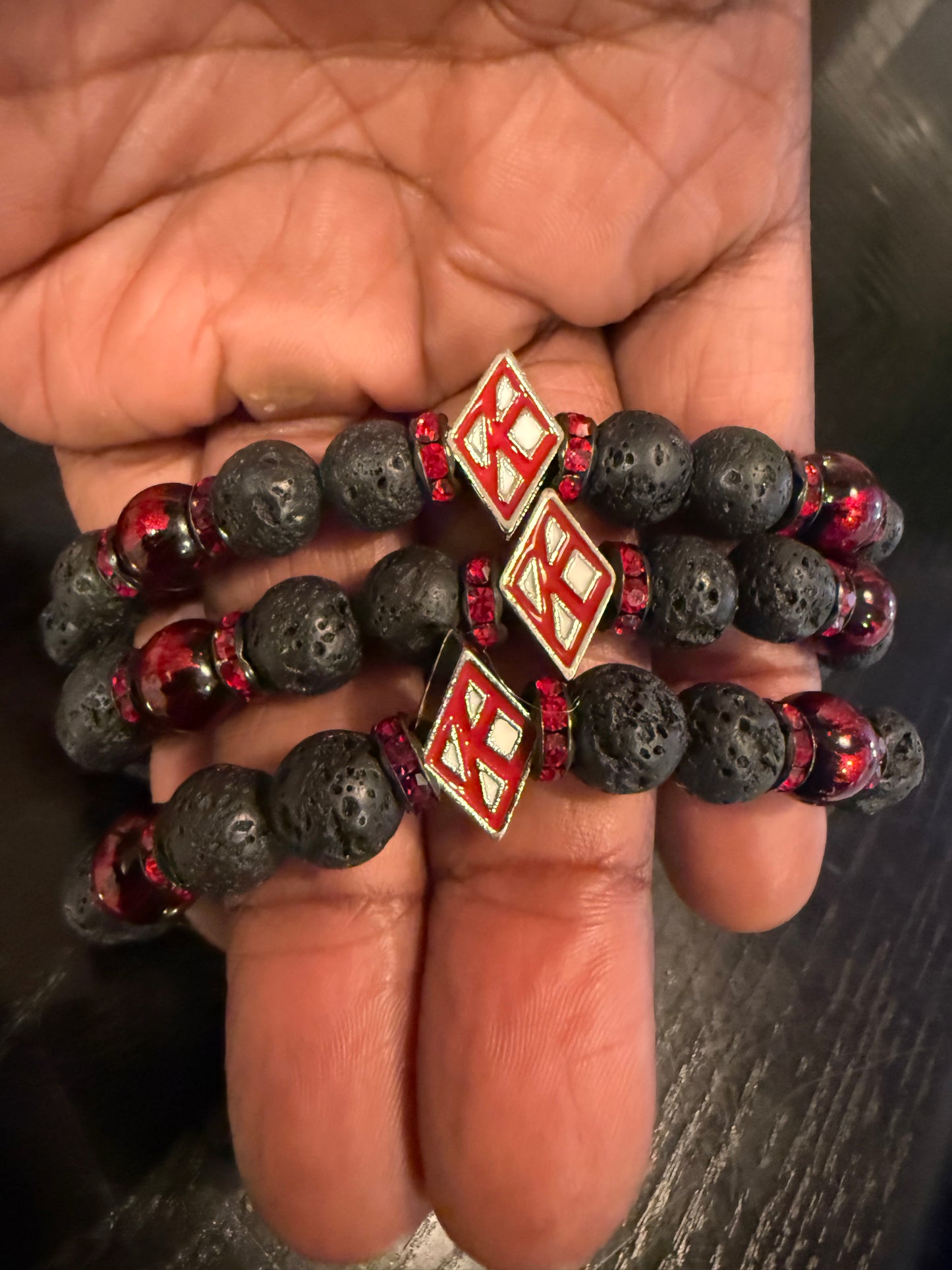 Floating "K" Lava Rock bracelet