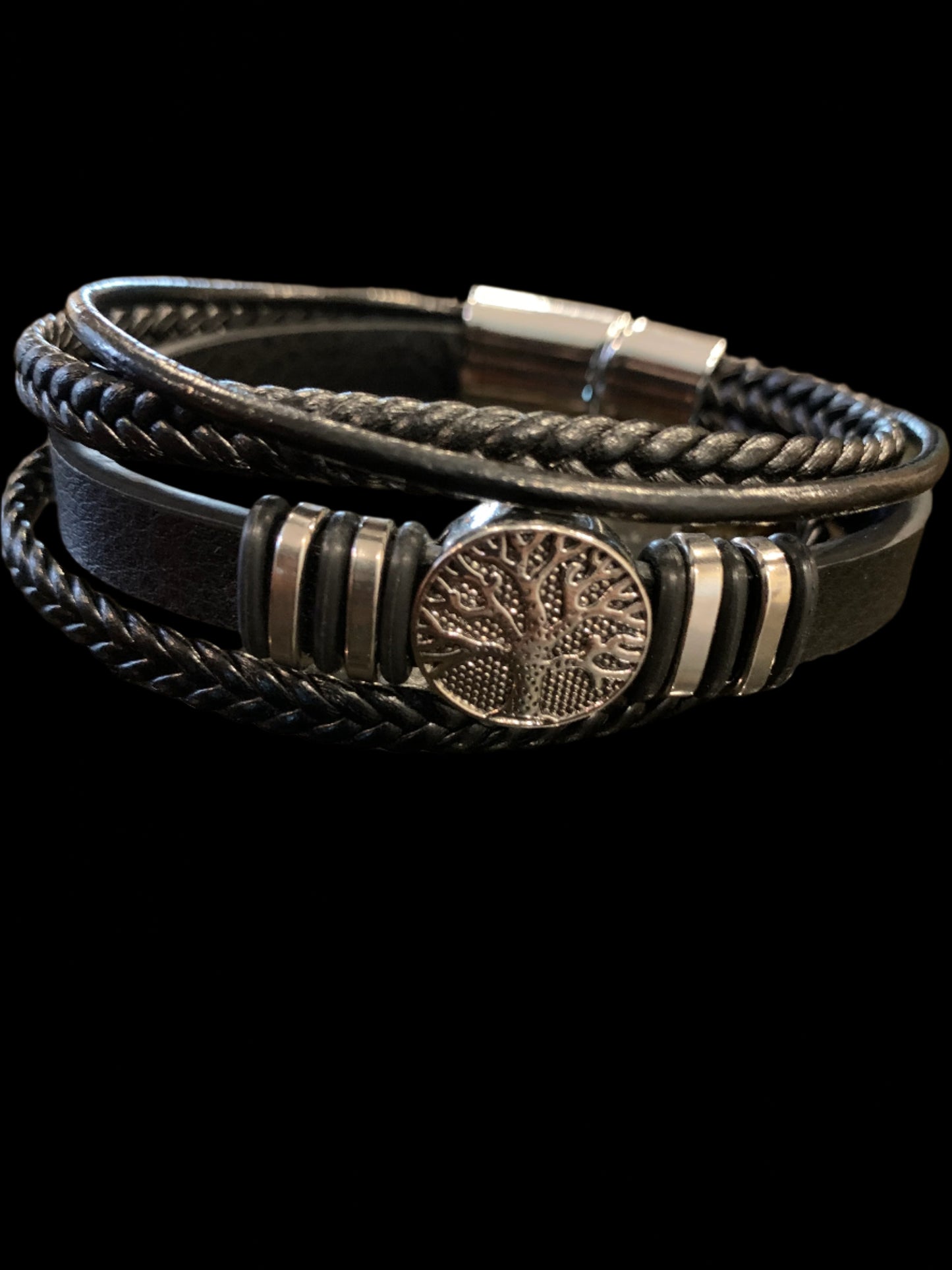 Leather tree of life bracelet