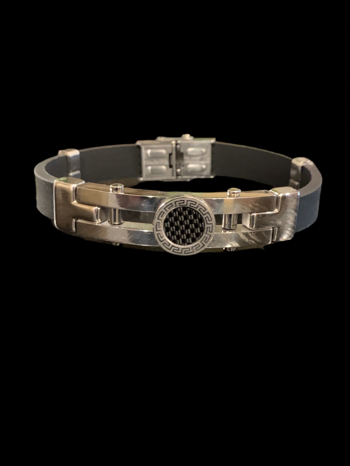 Black chain link silicone bracelet