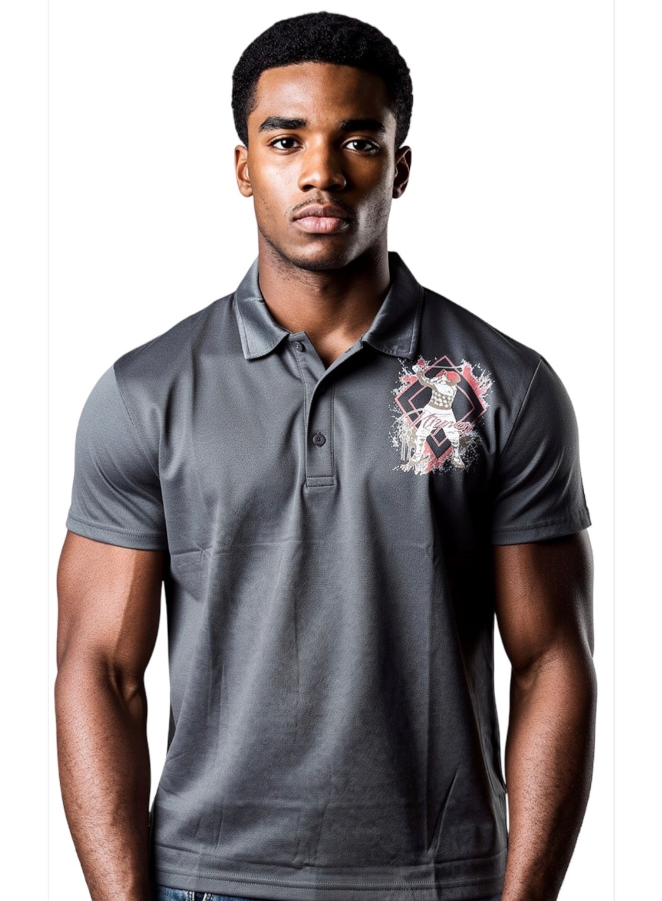 Black Nupe polo golf shirt