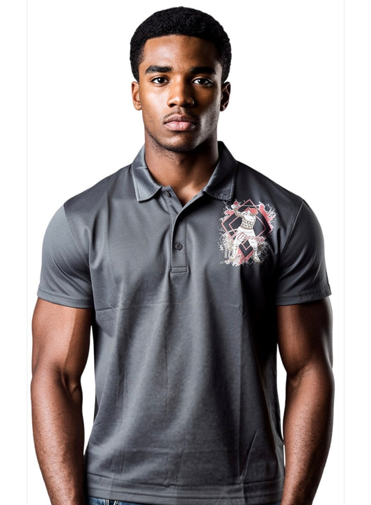 Black Nupe polo golf shirt