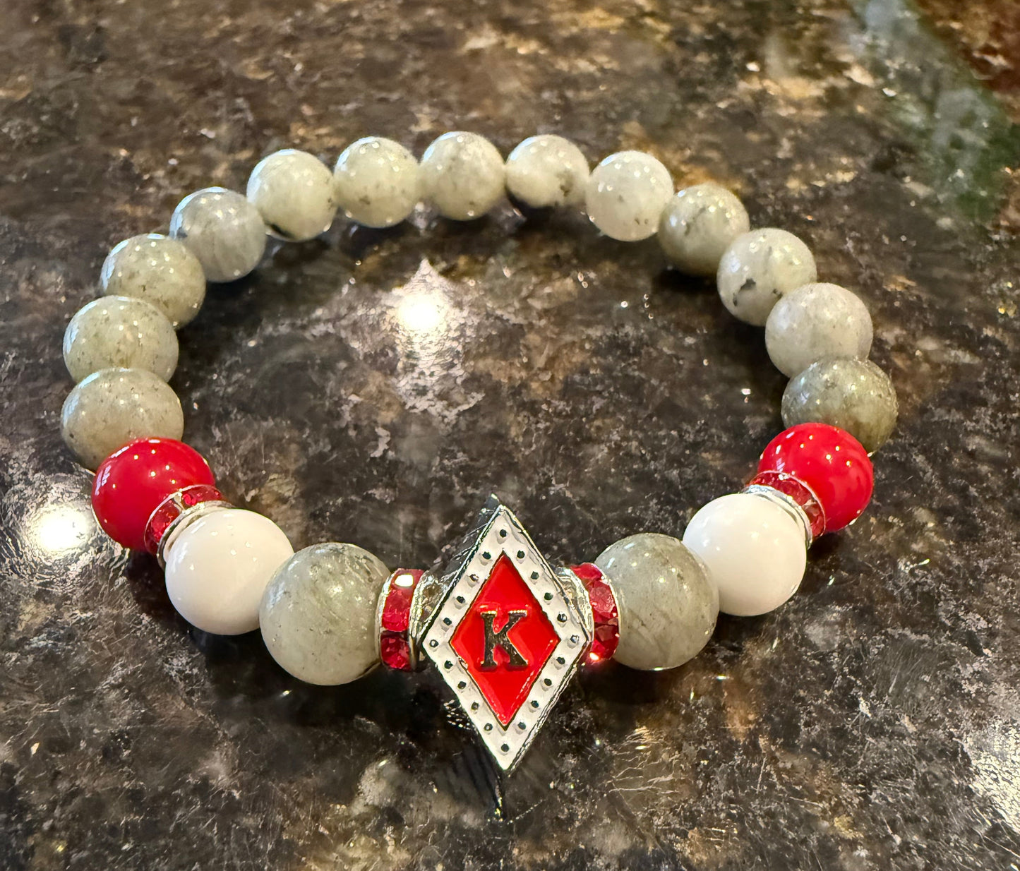 Floating K Red/White bracelet