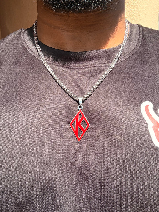 Red Floating K on wheat chain