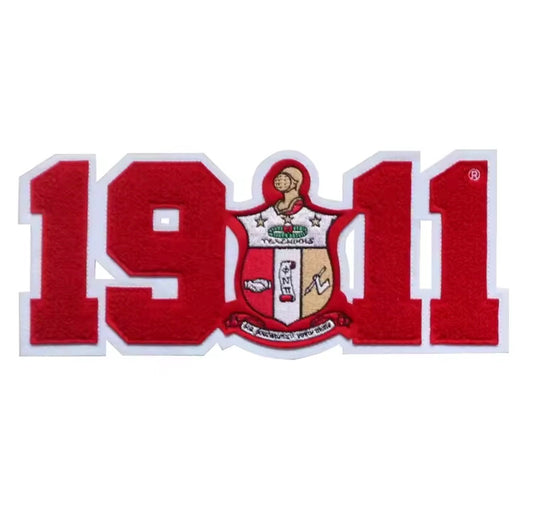 Red 1911 coat of arms chenille patch