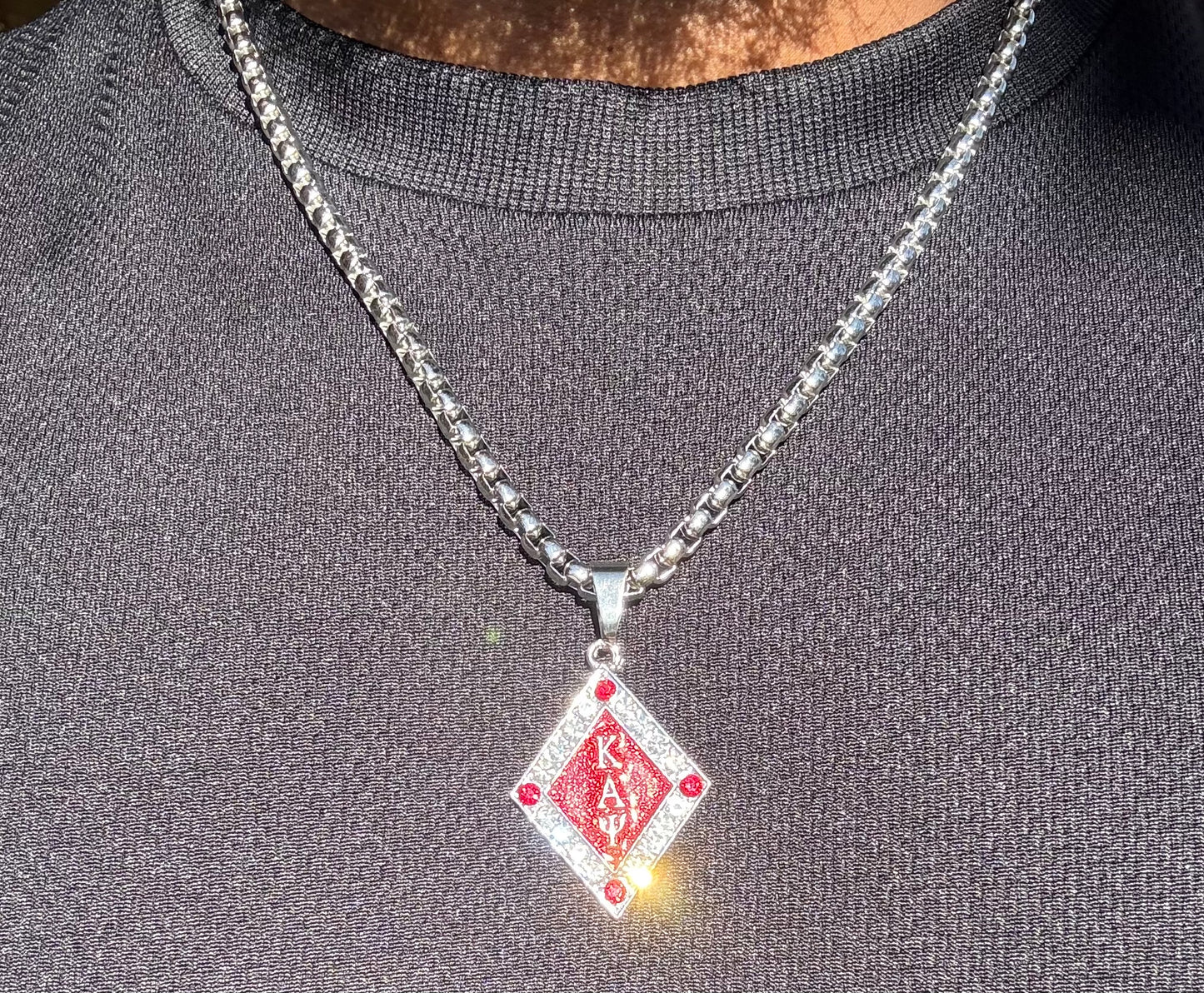 ΚΑΨ silver / Krimson pendant and chain