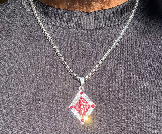 ΚΑΨ silver / Krimson pendant and chain