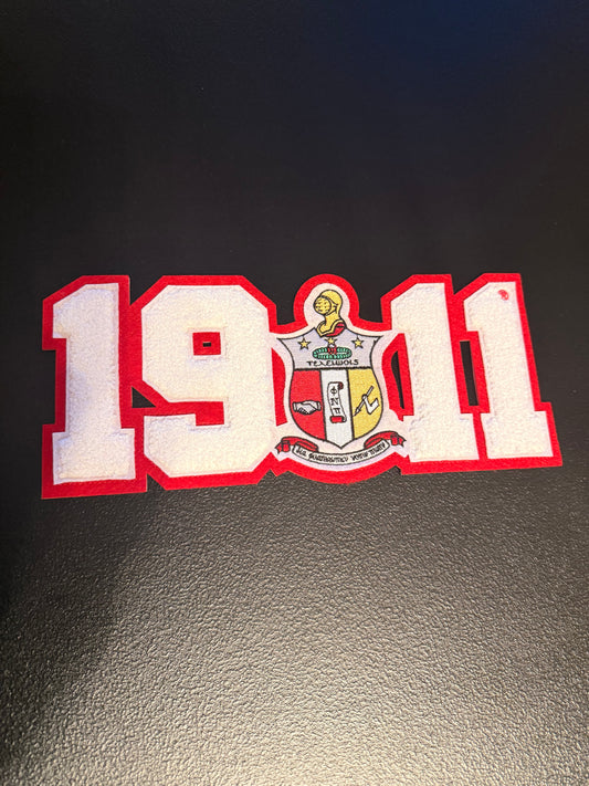 White 1911 Coat of Arms Chenille patch