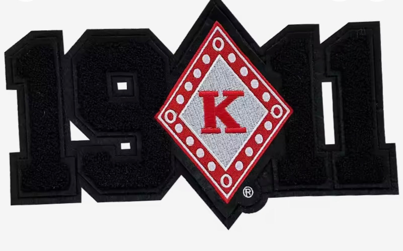 Black 1911 Floating K chenille patch