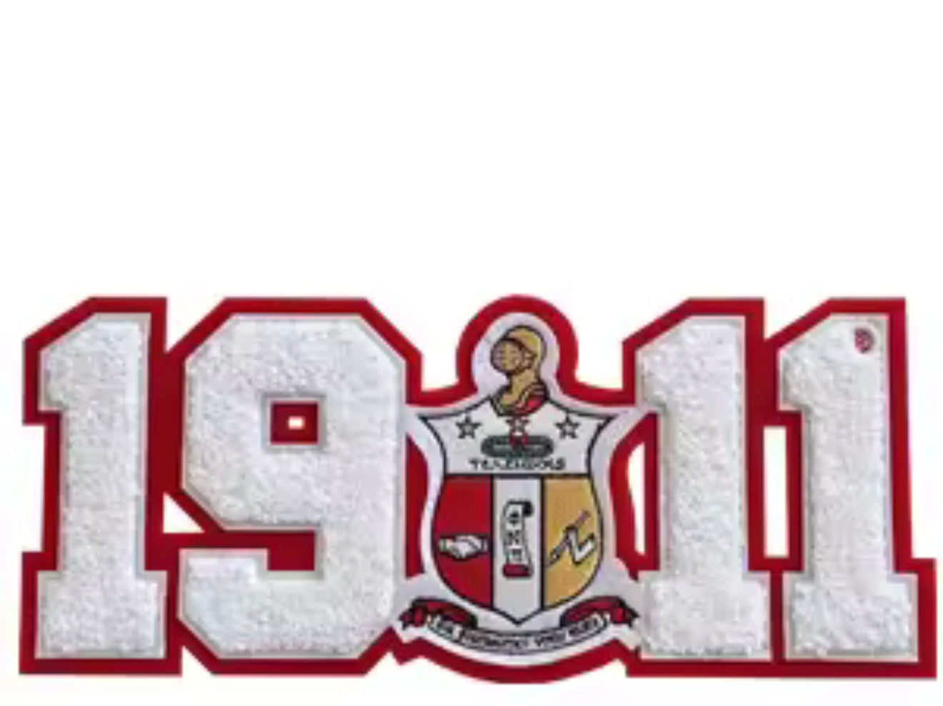 White 1911 Coat of Arms Chenille patch