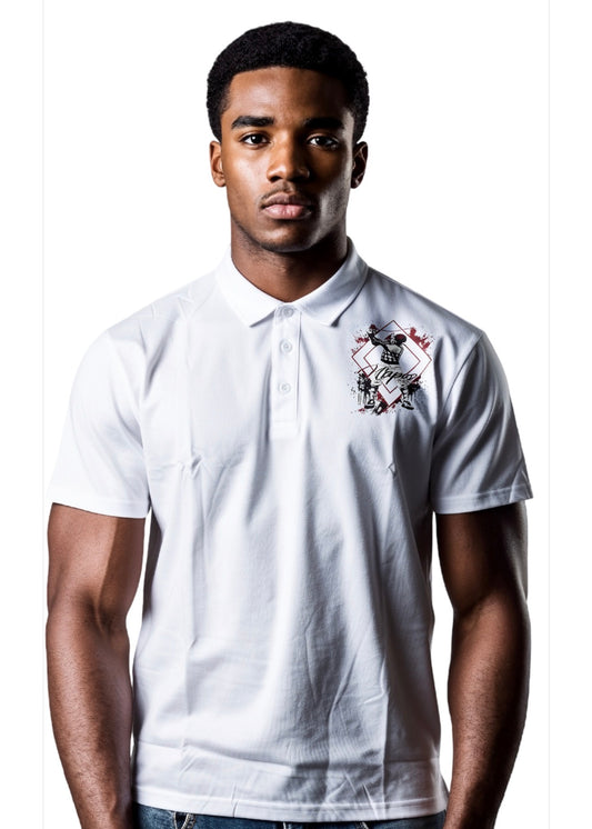 White Nupe polo golf shirt