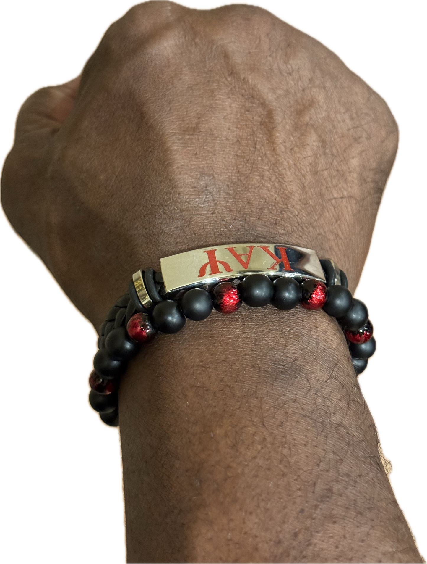 Black Kappa Alpha Psi leather bracelet