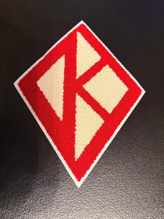 Floating K chenille patch