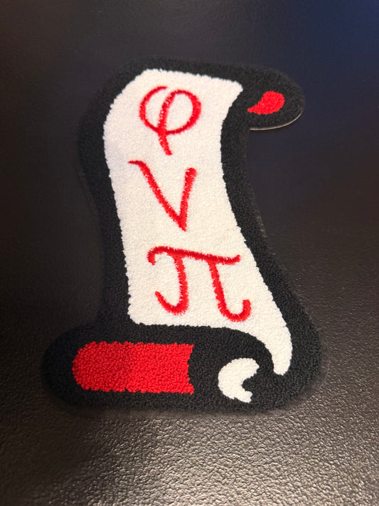 Phi Nu Pi Scroll chenille patch