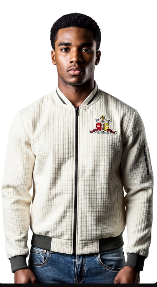 White Kappa Baseball jacket Coat of Arms