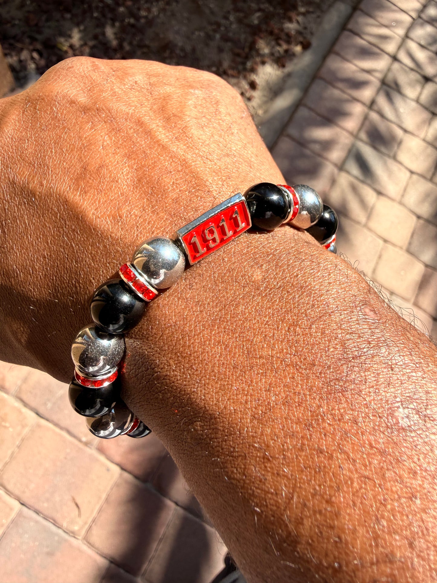 ΚΑΨ/1911 double sided bracelet black