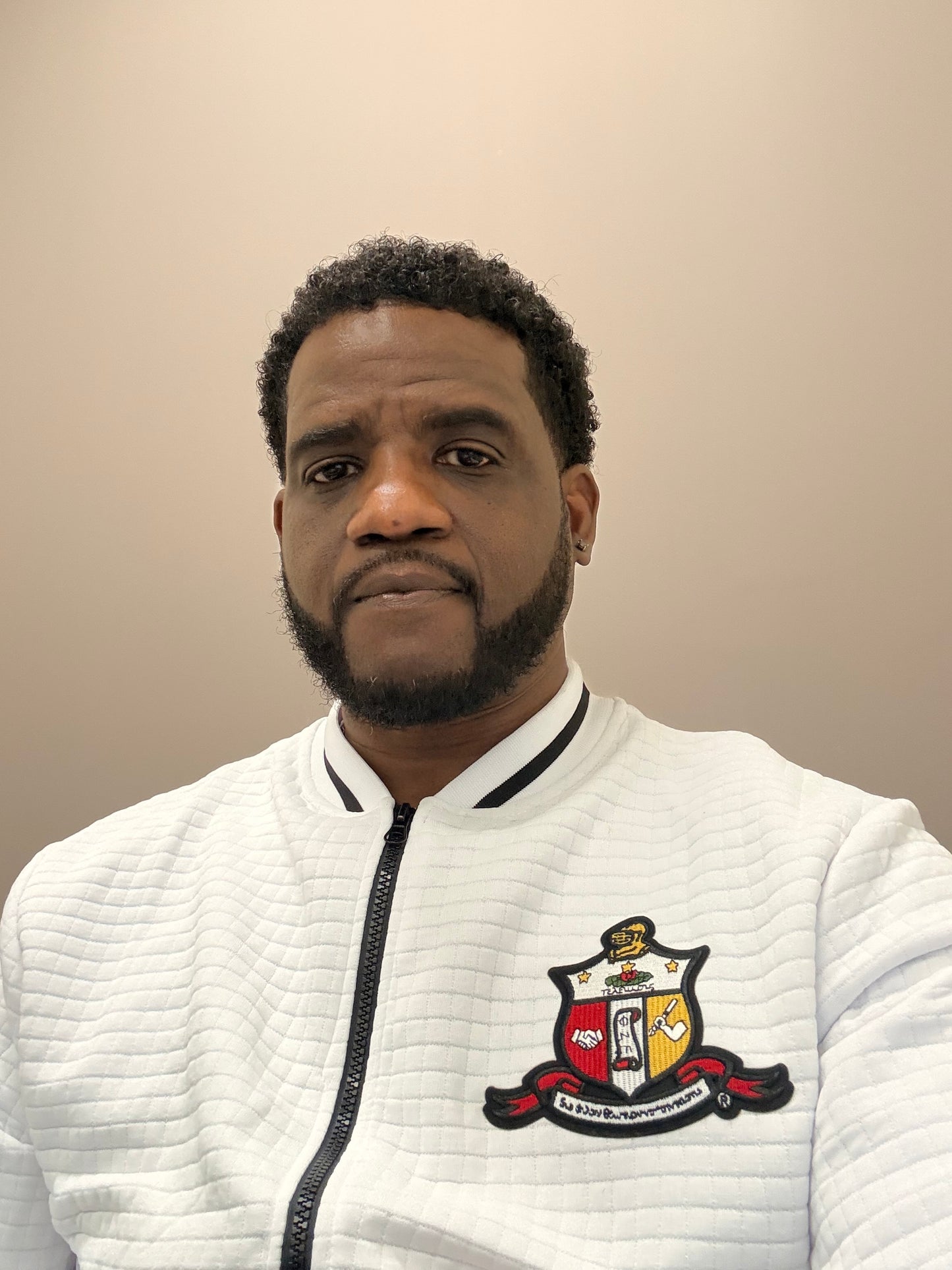 White Kappa Baseball jacket Coat of Arms