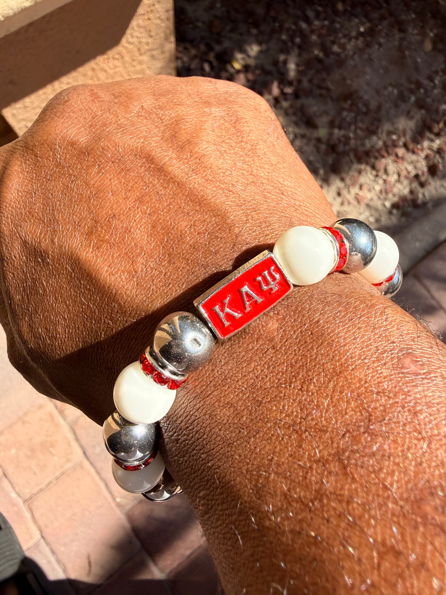 ΚΑΨ/1911 double sided bracelet white