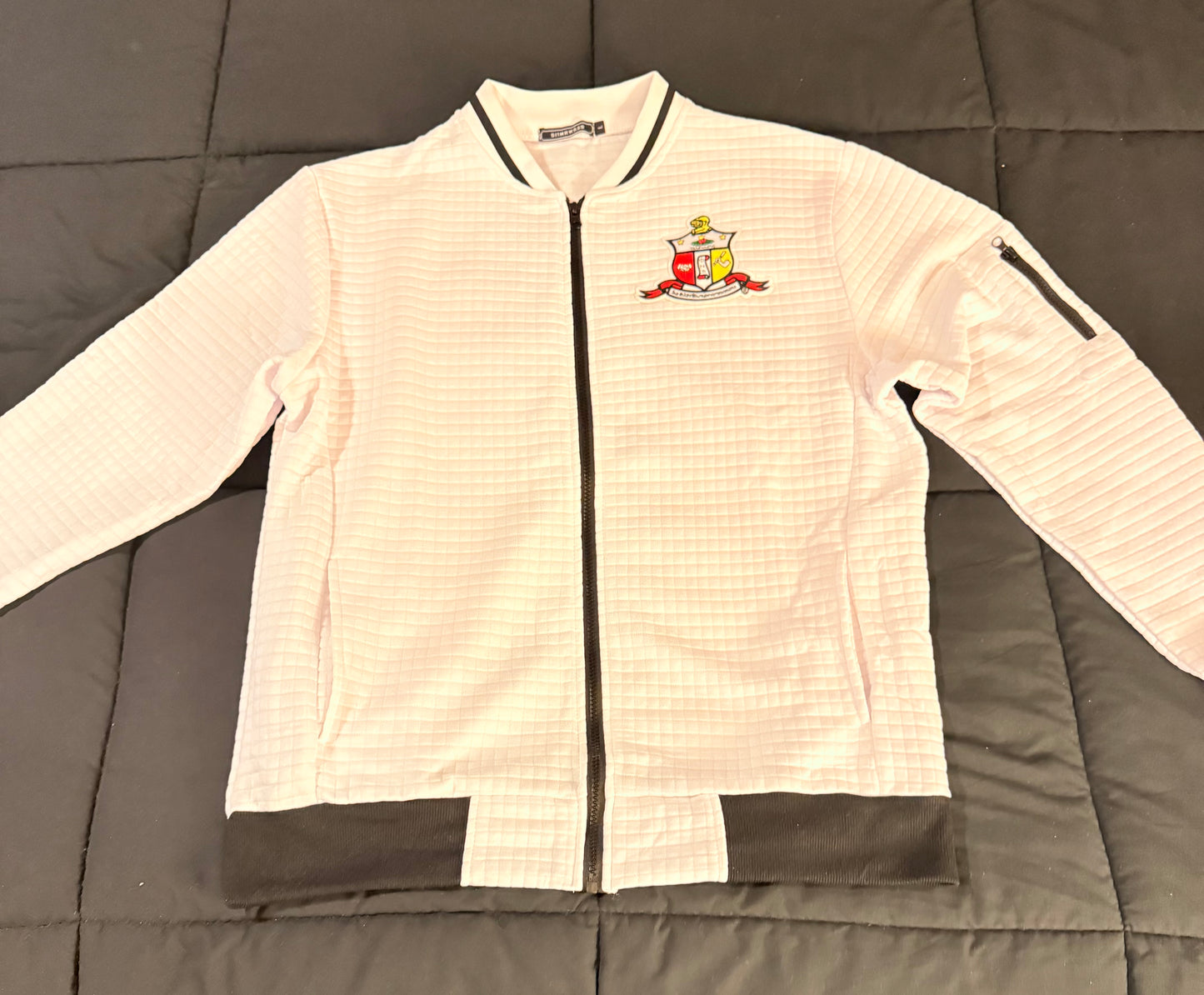 White Kappa Baseball jacket Coat of Arms
