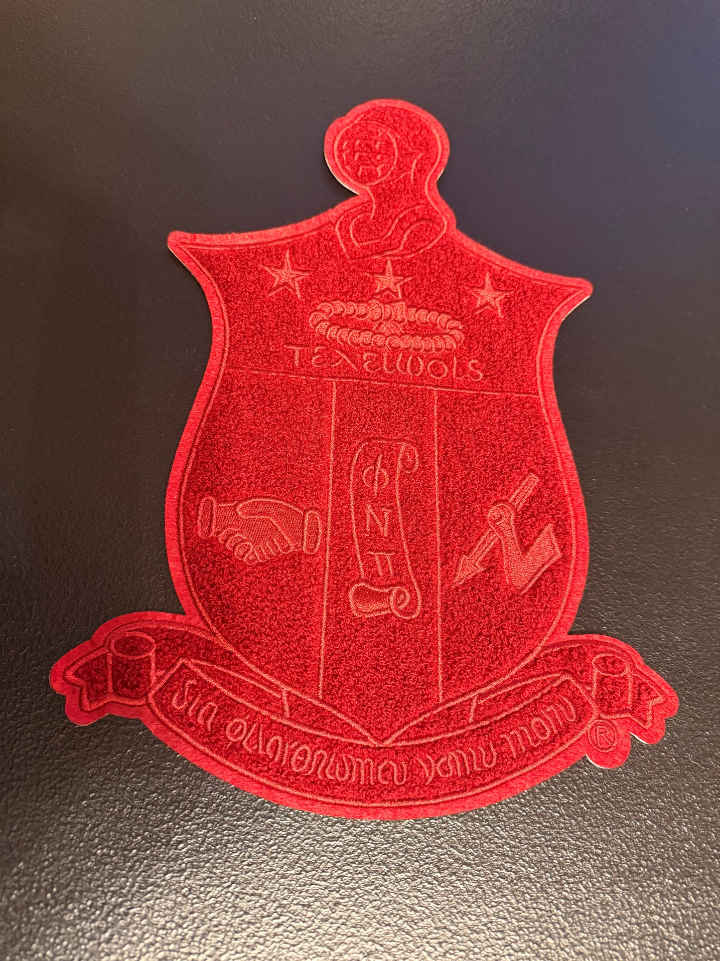 Deep Crimson coat of arms chenille patch