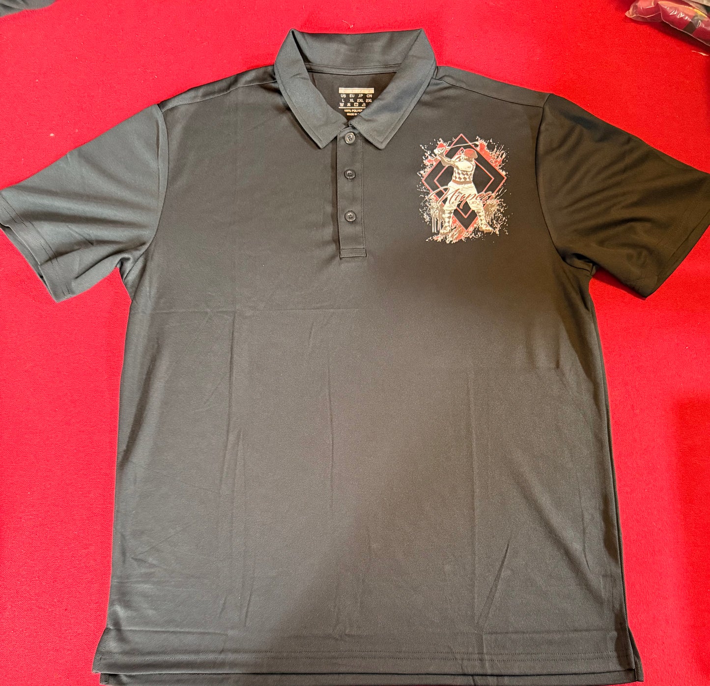 Black Nupe polo golf shirt