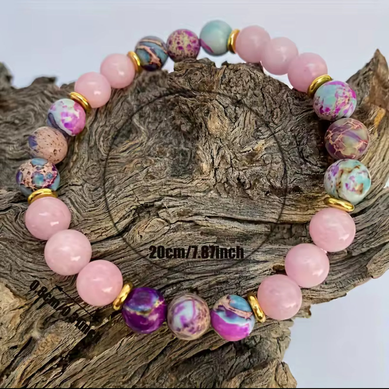 Imperial Jasper and Rose Quartz Love bracelet