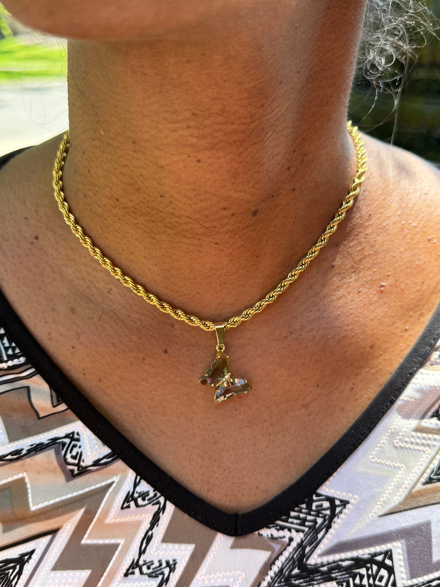 Butterfly pendant rope