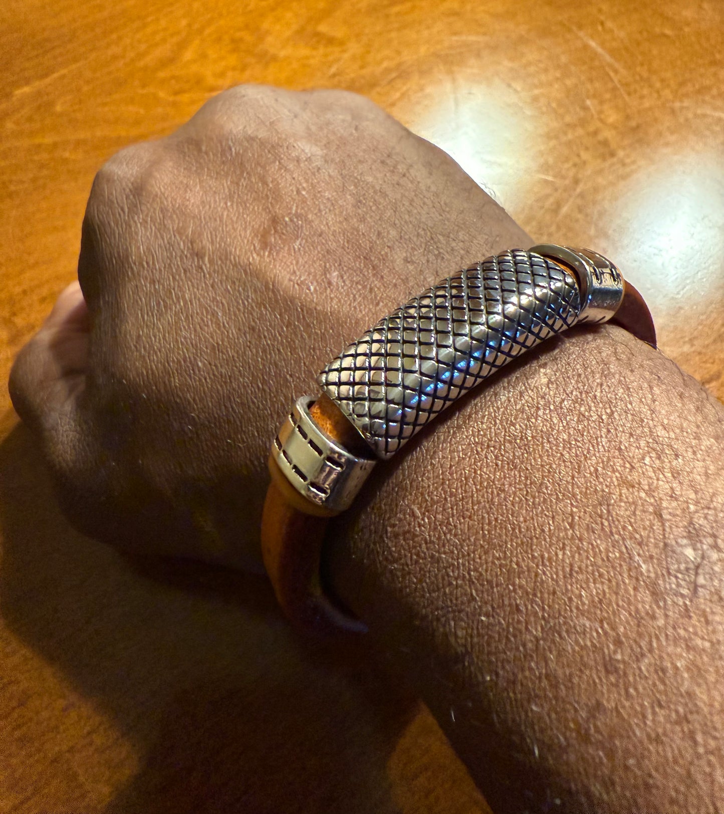 Tobacco brown Regaliz Leather bracelet