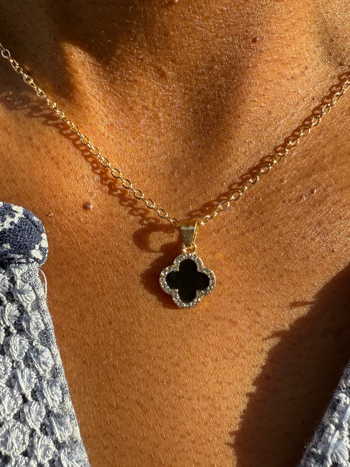 4 leaf clover necklace bracelet set