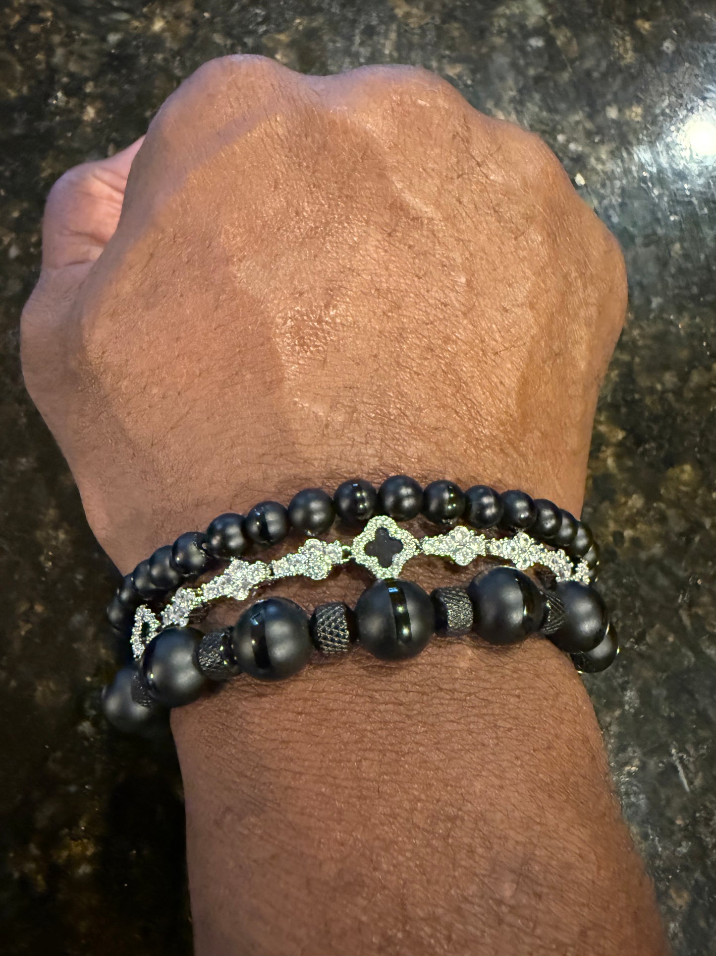 4 leaf clover cross 18k cubic zirconia bracelet