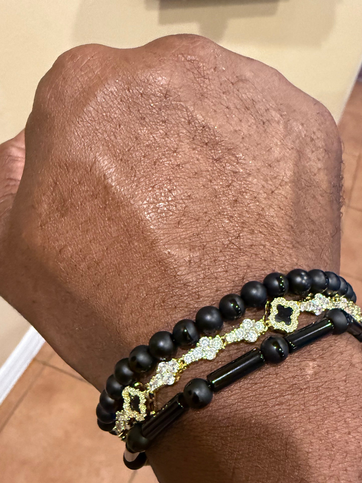 4 leaf clover cross 18k cubic zirconia bracelet