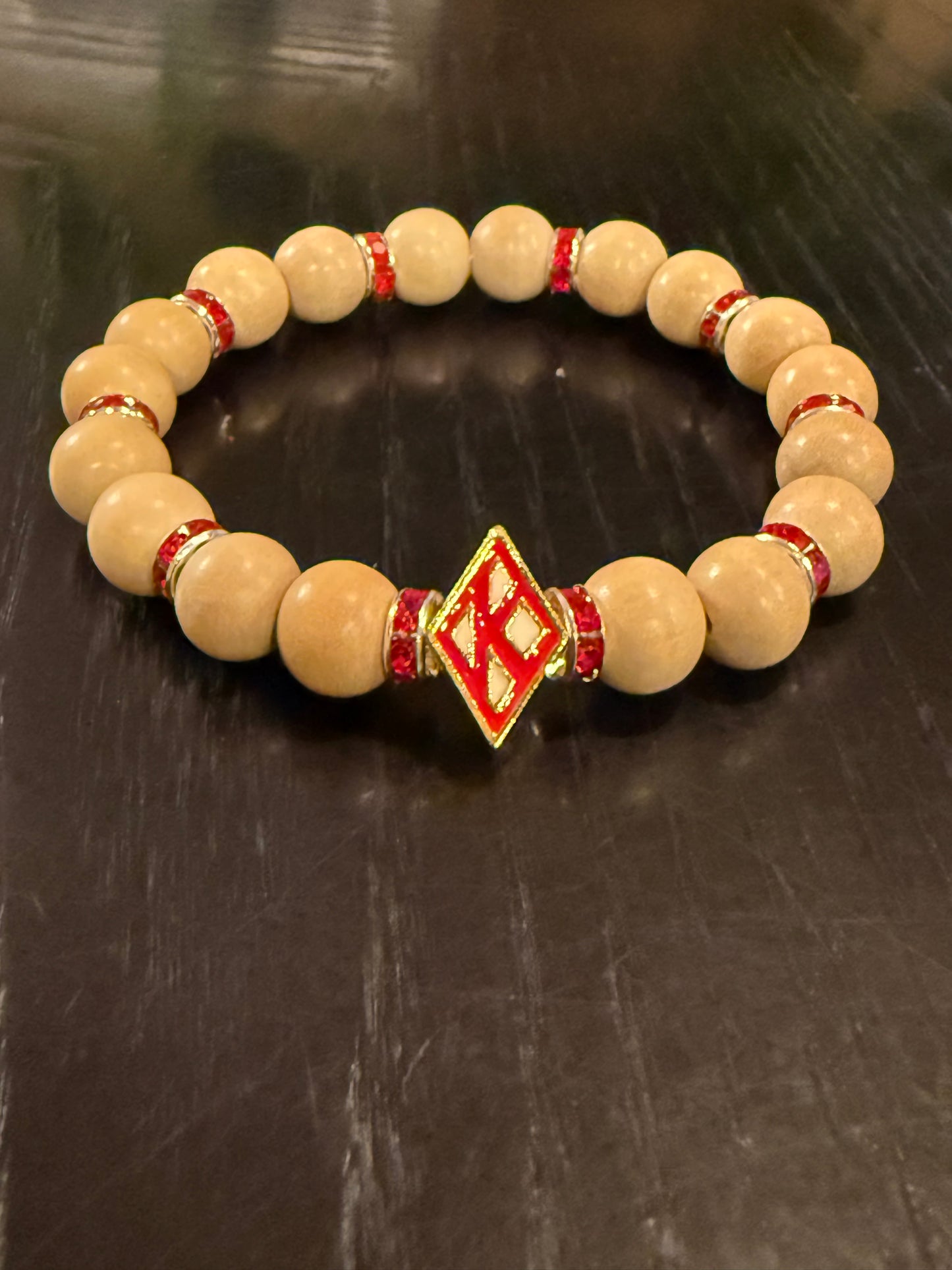 Floating "K" wood bracelet