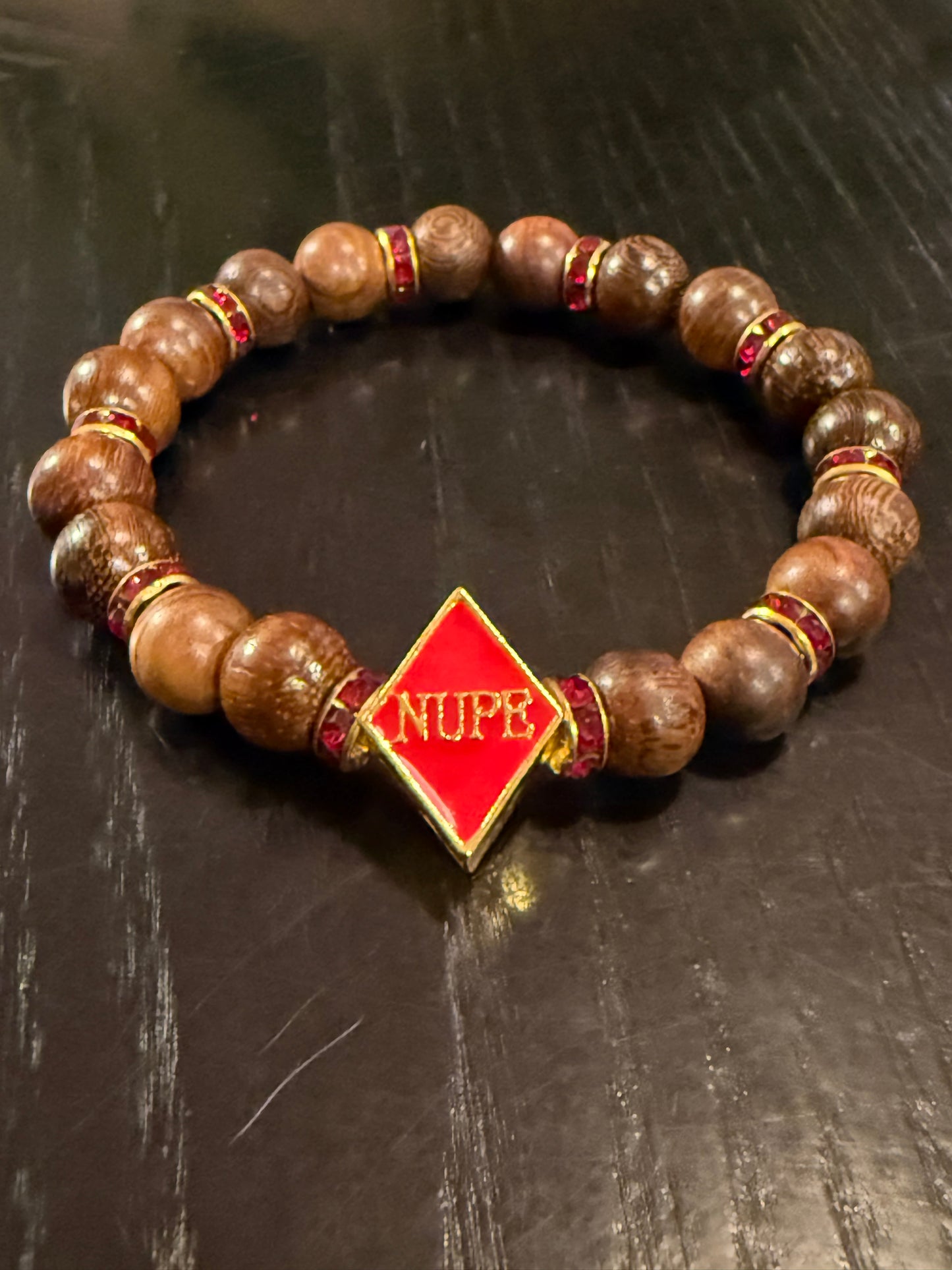 Red Diamond wood NUPE bracelet