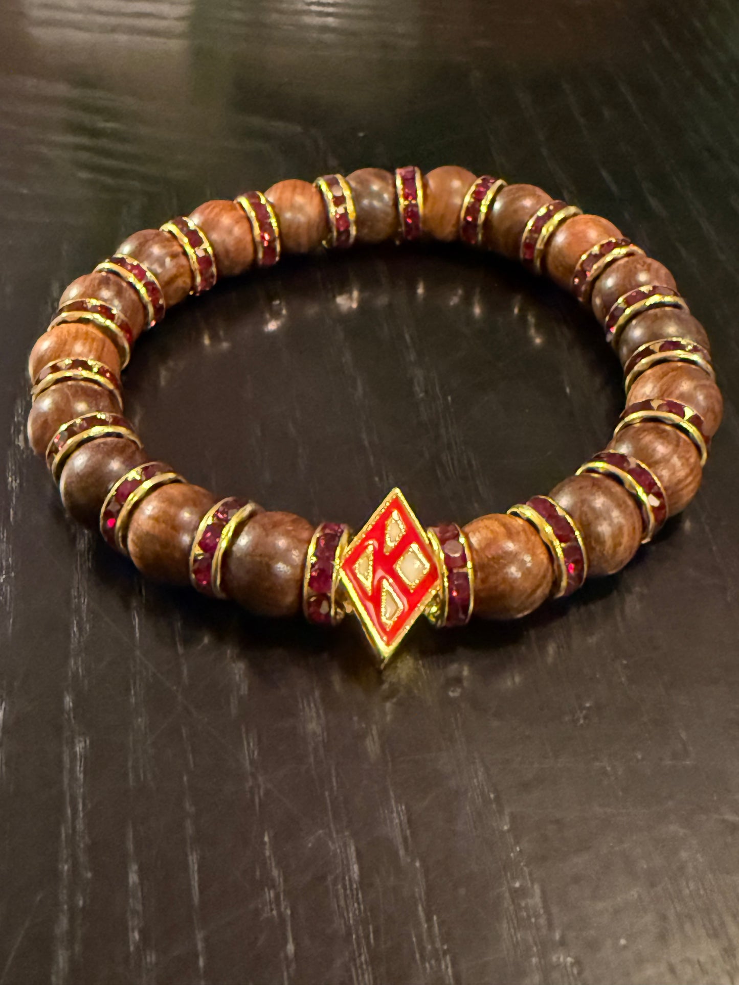 Floating "K" Brown wooden bracelet