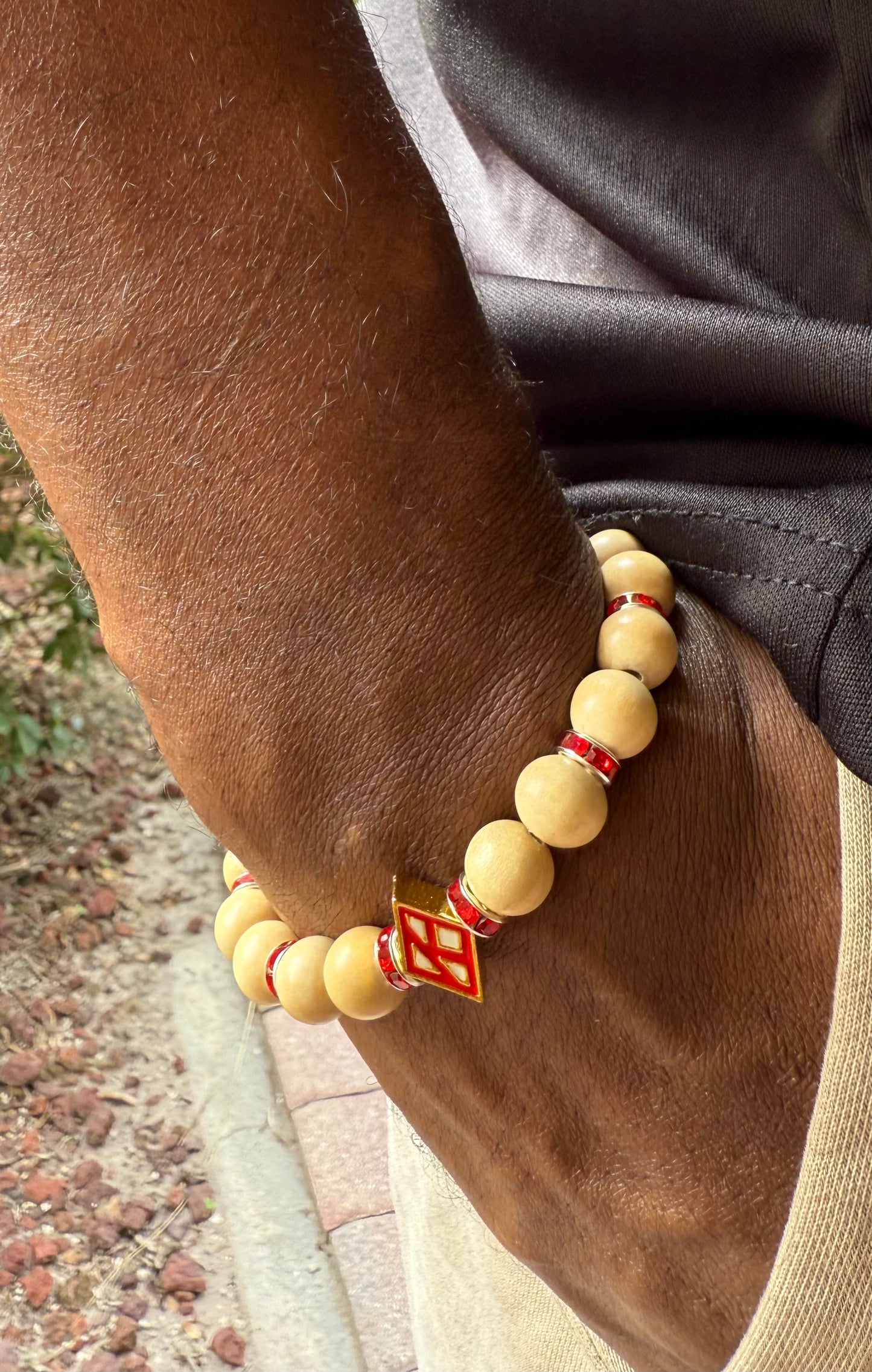 Floating "K" wood bracelet