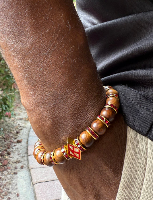 Floating "K" Brown wooden bracelet