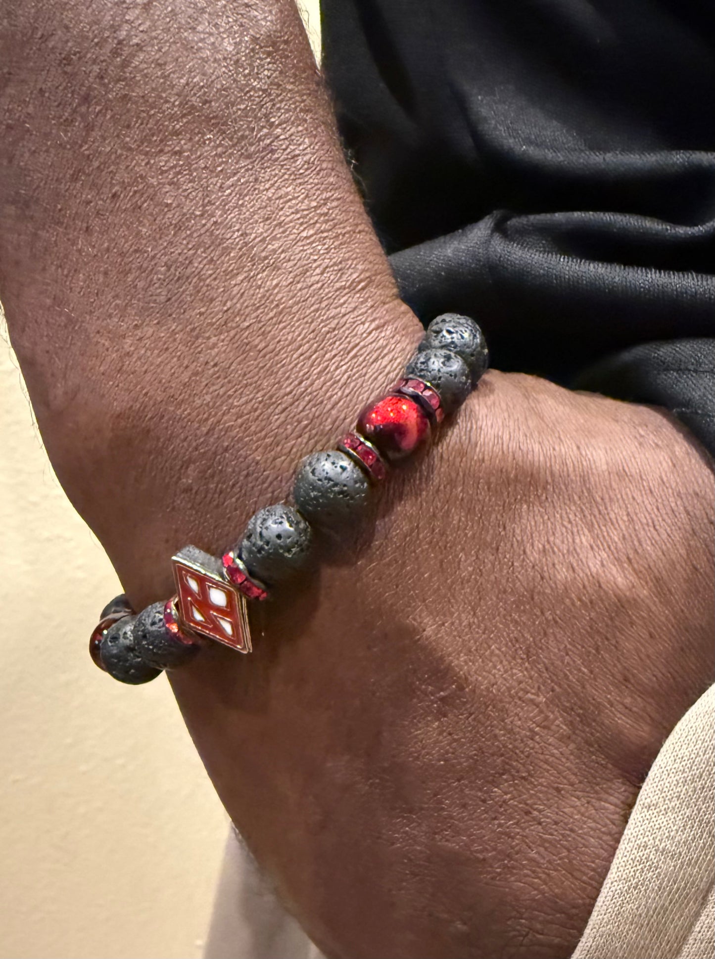 Floating "K" Lava Rock bracelet