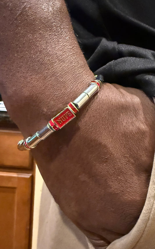 Nupe cyclindrical hematite bracelet