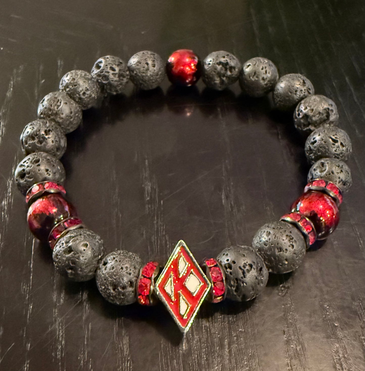 Floating "K" Lava Rock bracelet