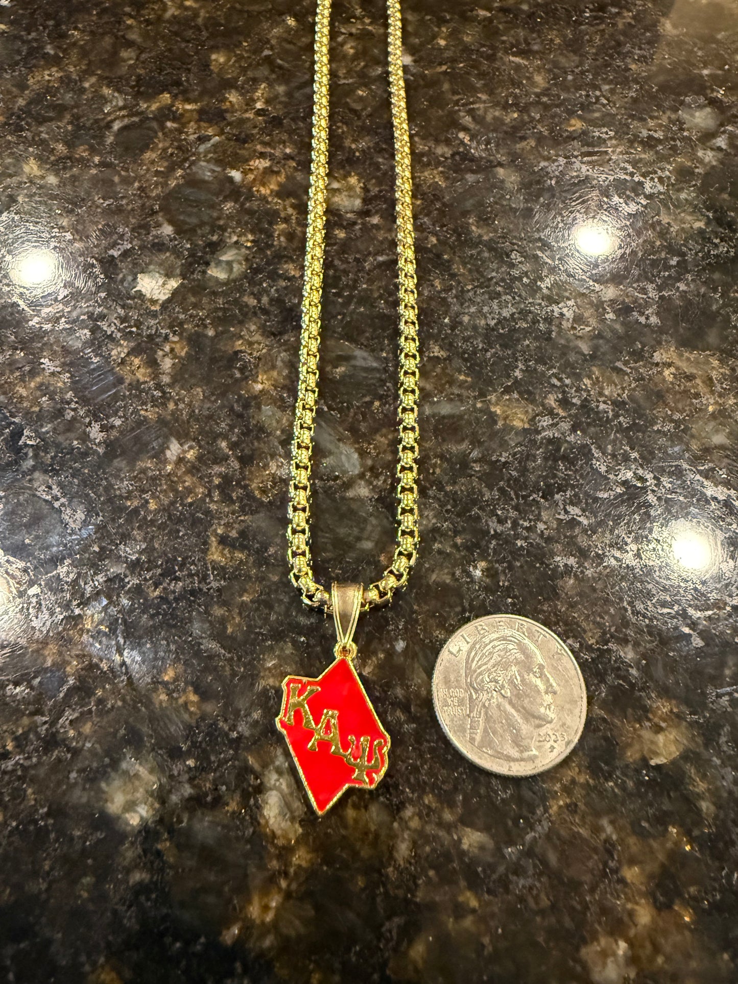 Kappa Alpha Psi Pendant 4mm gold chain
