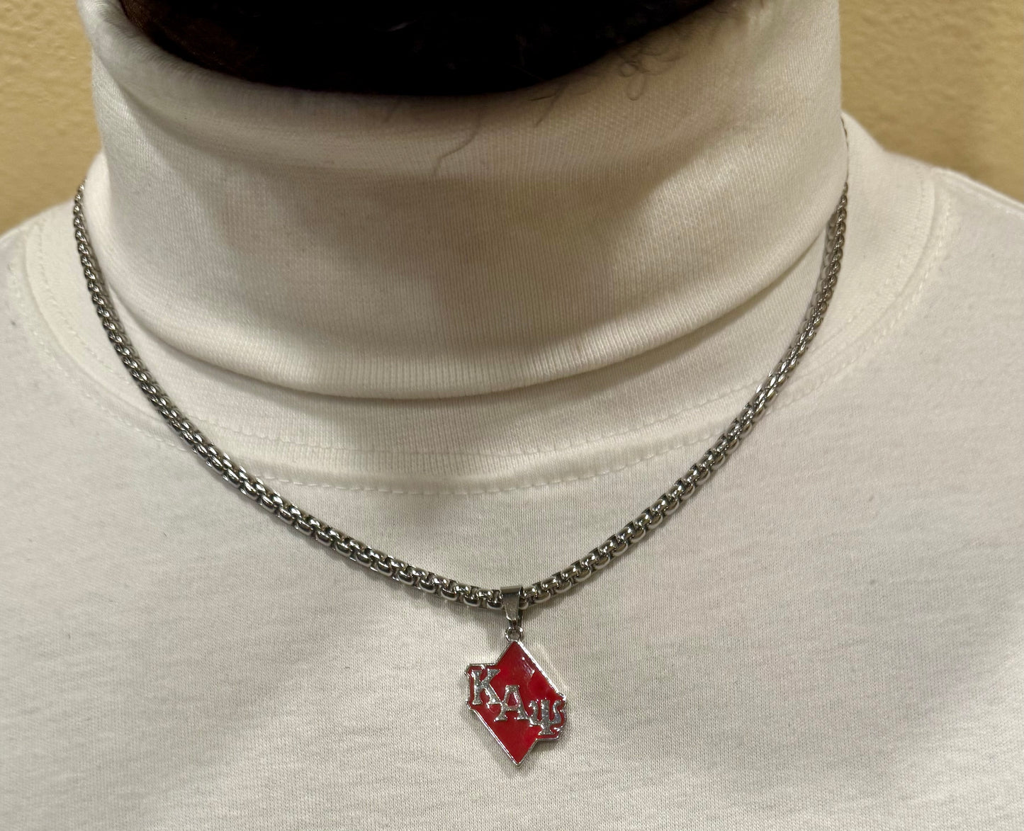 Kappa Alpha Psi silver 4mm box chain