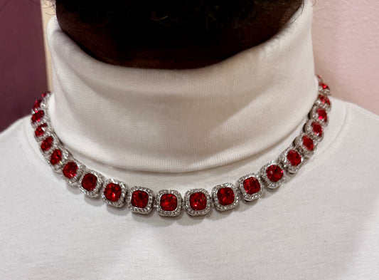 Red gem stone chain