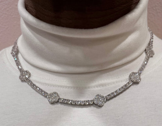 4 leaf clover 18k tennis chain