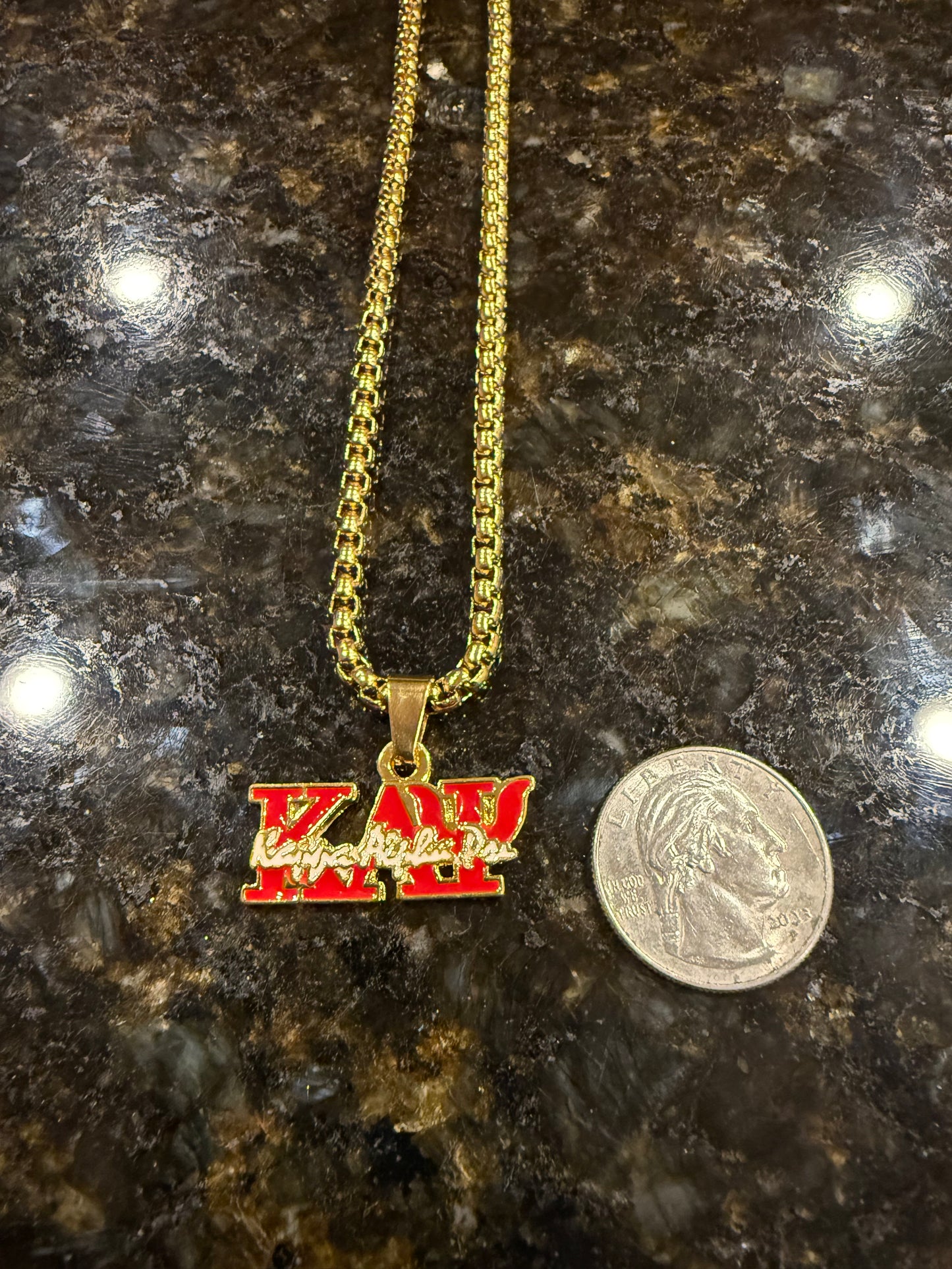 Kappa Alpha Psi Pendant 4mm gold chain