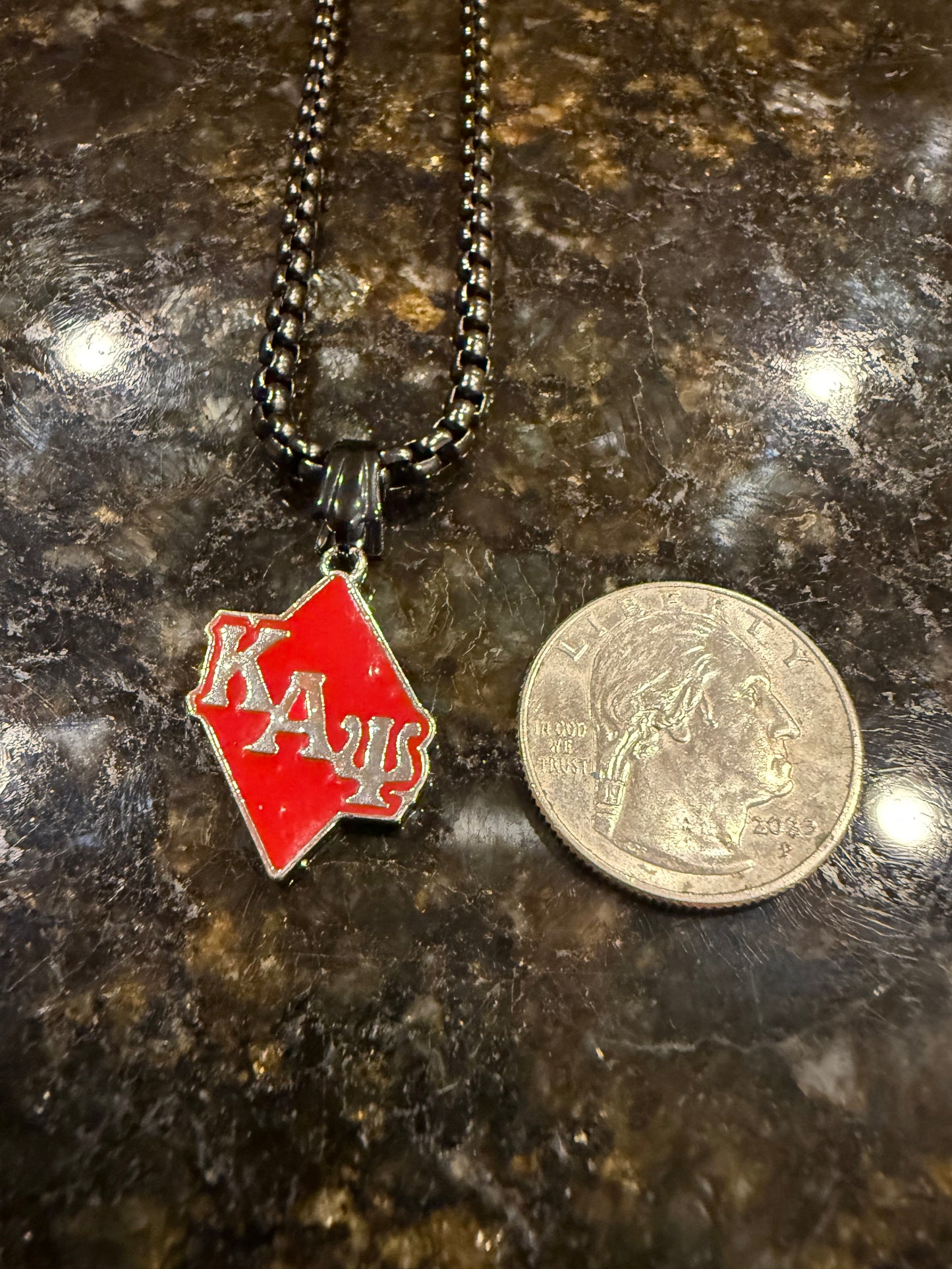 Kappa Alpha Psi silver 4mm box chain