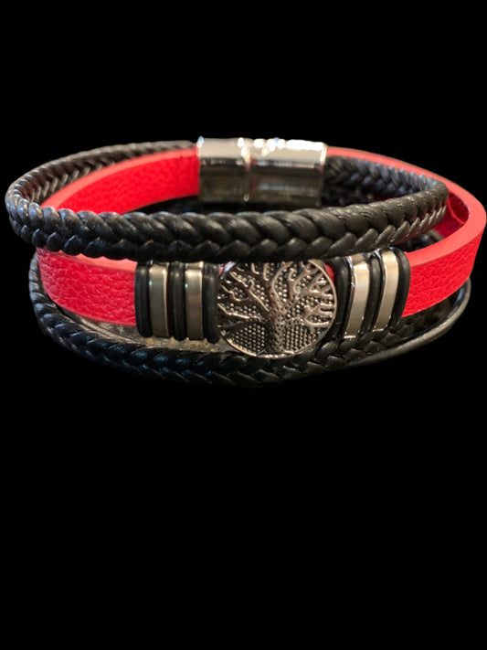 Leather tree of life bracelet
